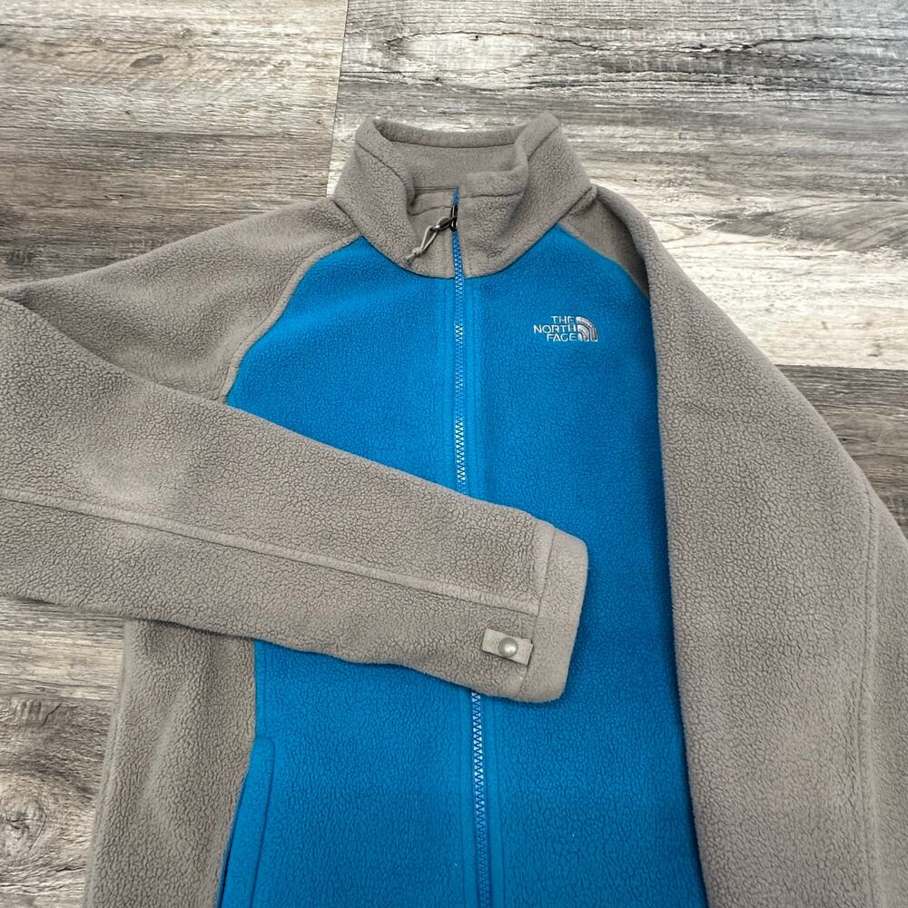 The North Face Colorblock Blue Grey Women Small Full‎ Zip Fleece Jacket Gorpcore
